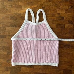 Hand-crocheted cropped tank